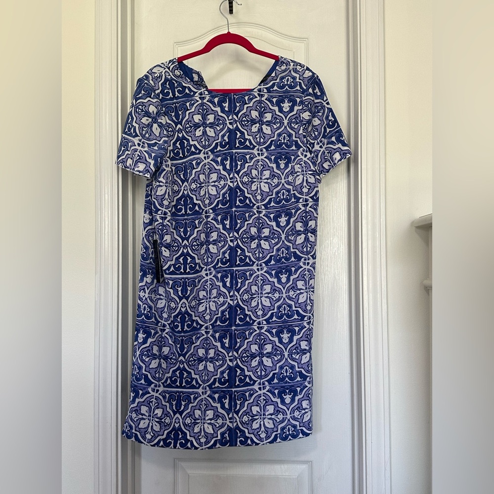 Blue and White Patterned Dress